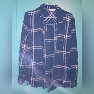 Old Navy Dark Blue Checkered Shirt